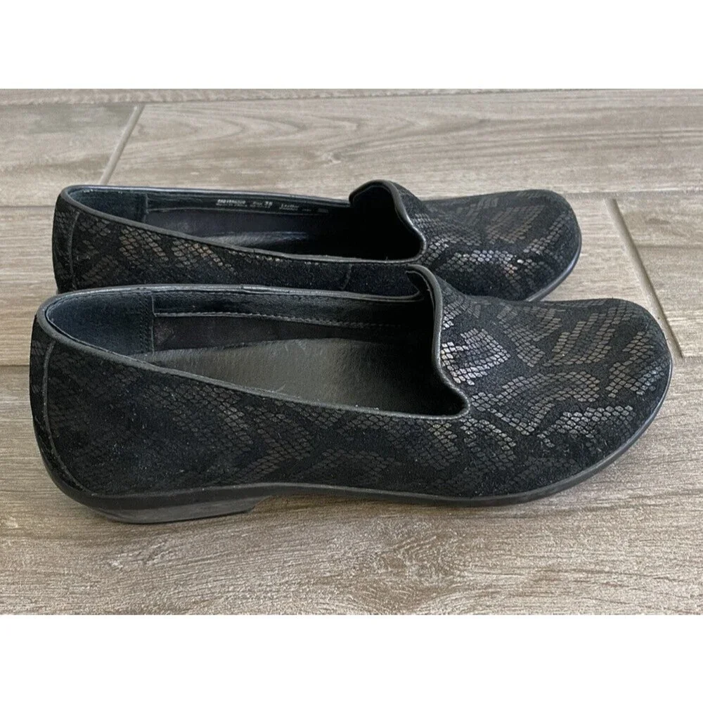 Dansko Olivia Slip Ons Shoes Bronze Snake Print Sz 36 5.5 to 6 Comfy Loafers - Picture 5 of 8